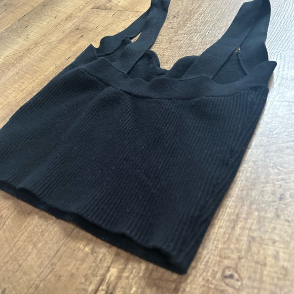 Abercrombie & Fitch Black Ribbed Knit Tank Top Sweetheart Neckline Size Small - Picture 8 of 12